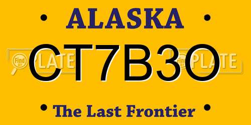 CT7B3O Alaska License Plate