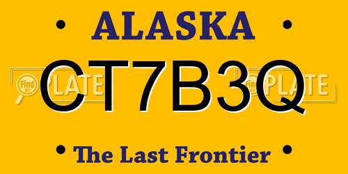 CT7B3Q Alaska License Plate