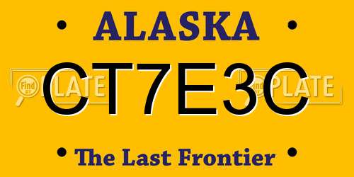 CT7E3C Alaska License Plate