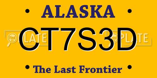 CT7S3D Alaska License Plate