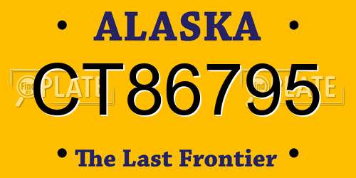 CT86795 Alaska License Plate
