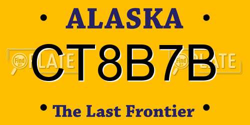 CT8B7B Alaska License Plate