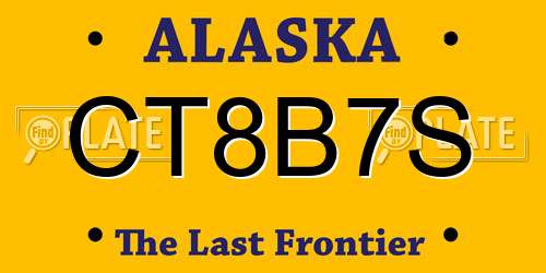 CT8B7S Alaska License Plate
