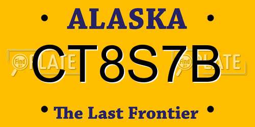 CT8S7B Alaska License Plate