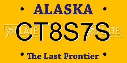 CT8S7S Alaska License Plate