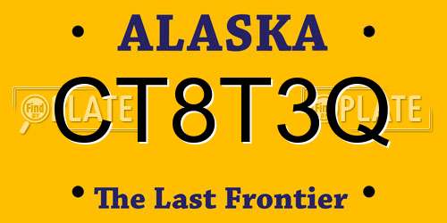 CT8T3Q Alaska License Plate