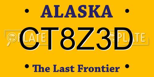 CT8Z3D Alaska License Plate