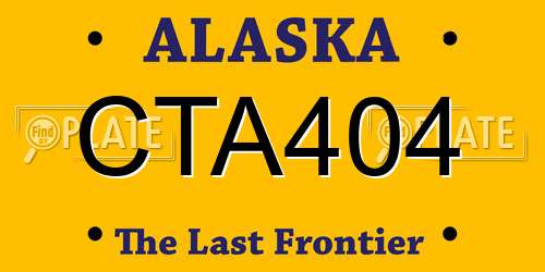 CTA404 Alaska License Plate