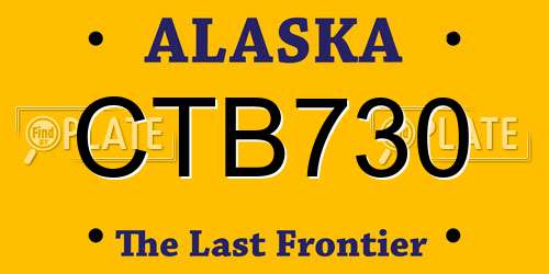 CTB730 Alaska License Plate