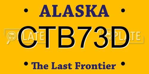 CTB73D Alaska License Plate