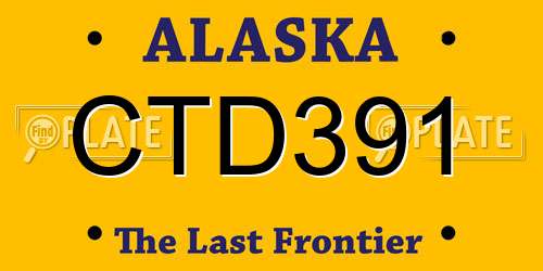 CTD391 Alaska License Plate