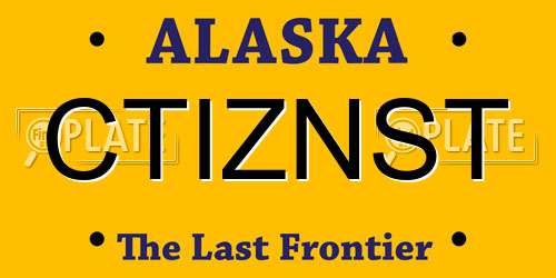CTIZNST Alaska License Plate