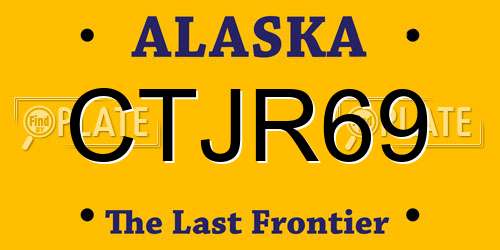 CTJR69 Alaska License Plate