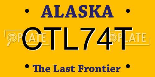 CTL74T Alaska License Plate
