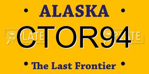 CTOR94 Alaska License Plate