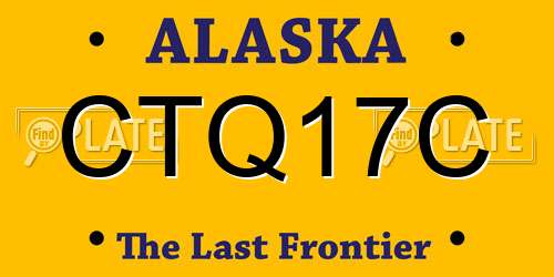 CTQ17C Alaska License Plate