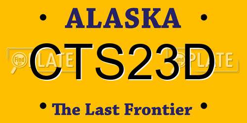 CTS23D Alaska License Plate