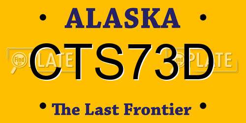 CTS73D Alaska License Plate