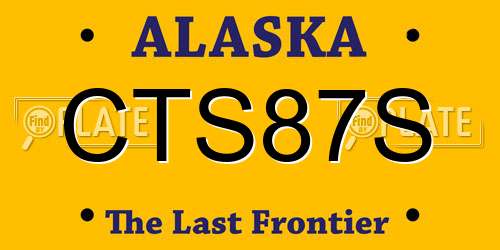 CTS87S Alaska License Plate