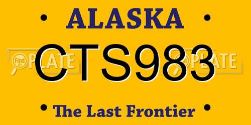 CTS983 Alaska License Plate