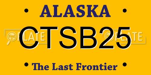 CTSB25 Alaska License Plate