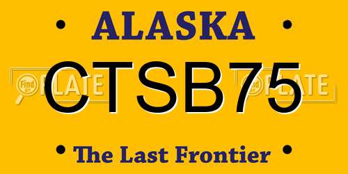 CTSB75 Alaska License Plate