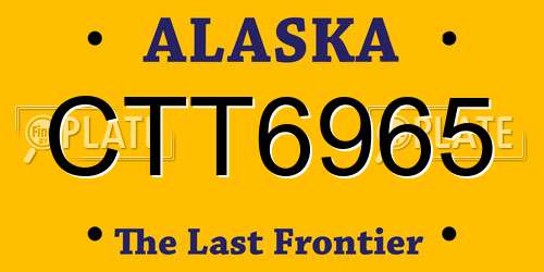 CTT6965 Alaska License Plate