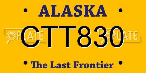 CTT830 Alaska License Plate