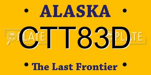 CTT83D Alaska License Plate