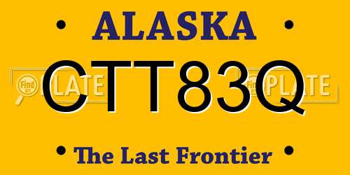 CTT83Q Alaska License Plate