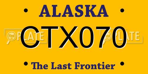 CTX070 Alaska License Plate