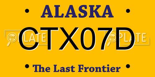 CTX07D Alaska License Plate