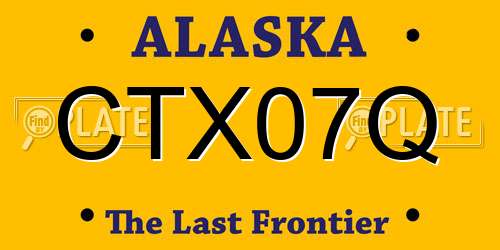 CTX07Q Alaska License Plate