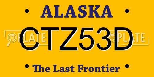 CTZ53D Alaska License Plate