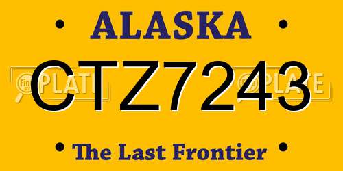CTZ7243 Alaska License Plate