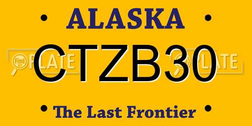 CTZB30 Alaska License Plate