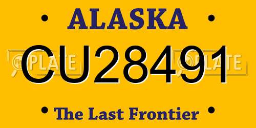 CU28491 Alaska License Plate