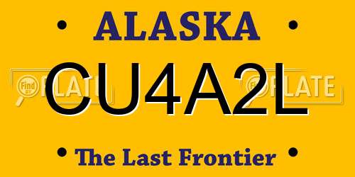 CU4A2L Alaska License Plate