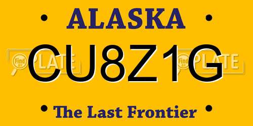 CU8Z1G Alaska License Plate