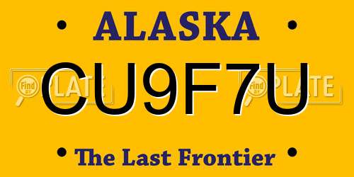 CU9F7U Alaska License Plate