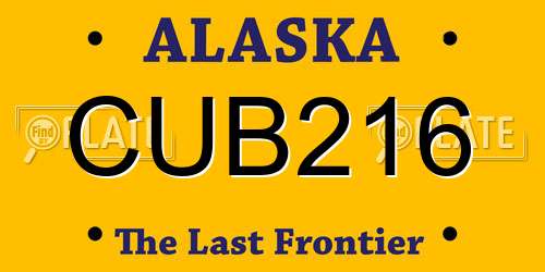 CUB216 Alaska License Plate