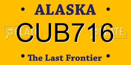 CUB716 Alaska License Plate