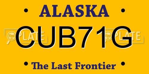 CUB71G Alaska License Plate