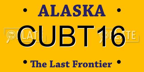 CUBT16 Alaska License Plate