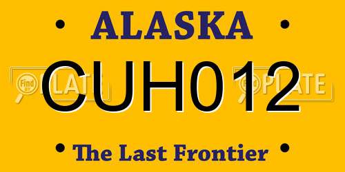 CUH012 Alaska License Plate