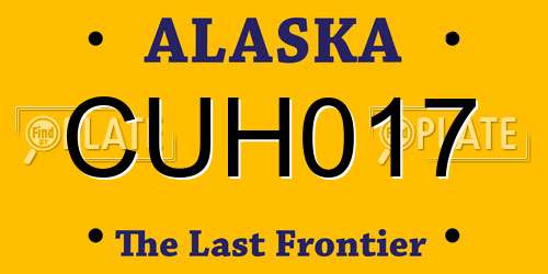 CUH017 Alaska License Plate