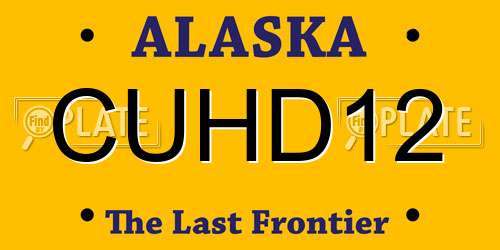 CUHD12 Alaska License Plate