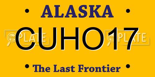 CUHO17 Alaska License Plate