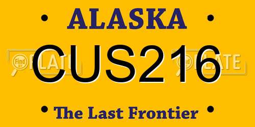 CUS216 Alaska License Plate
