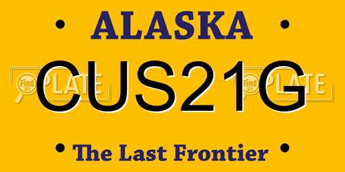 CUS21G Alaska License Plate